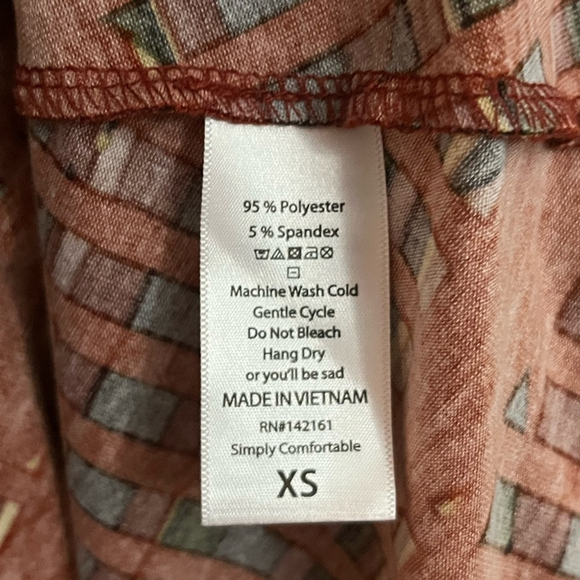 LuLaRoe XS Casual Everyday Geometric Floral Print Short Sleeve Dress - Picture 6 of 15